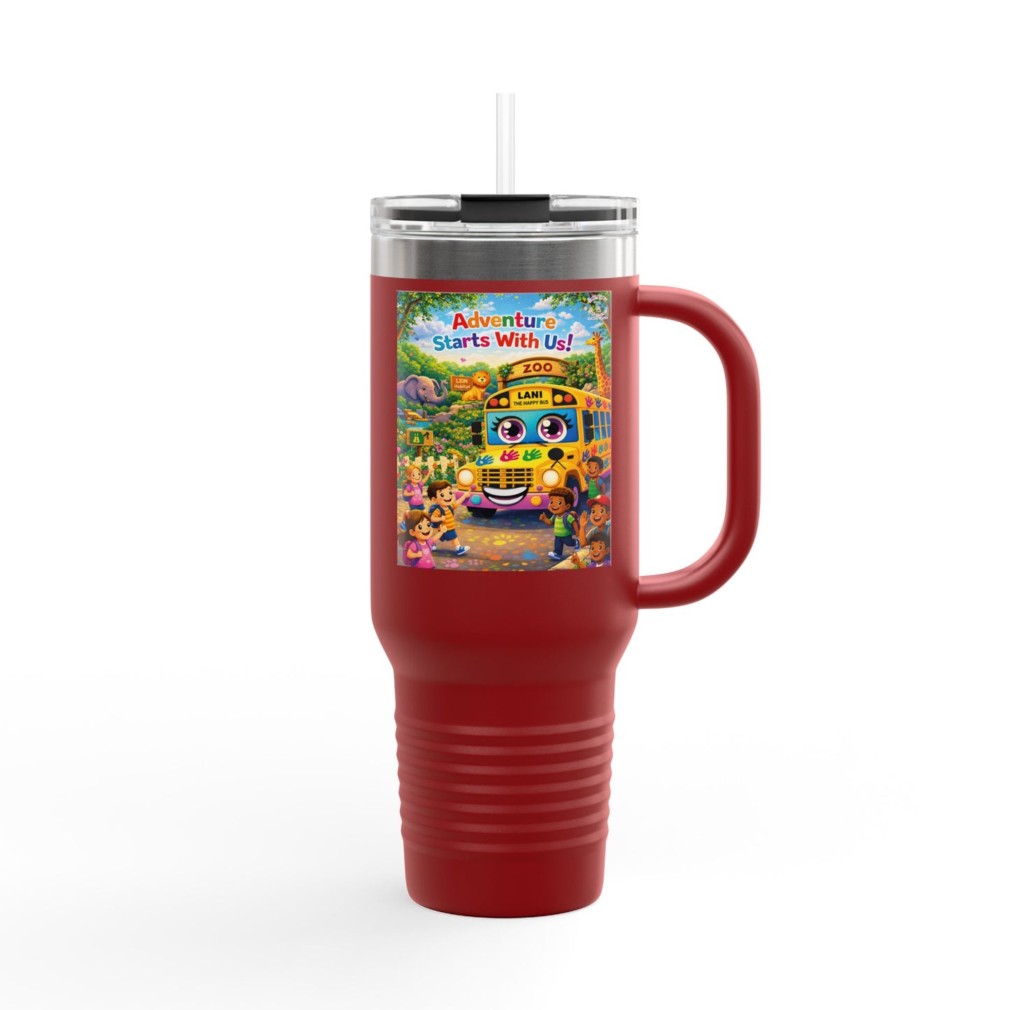 Lani™ 40oz Insulated Travel Mug – "Adventure Starts With Us!" Graphic
