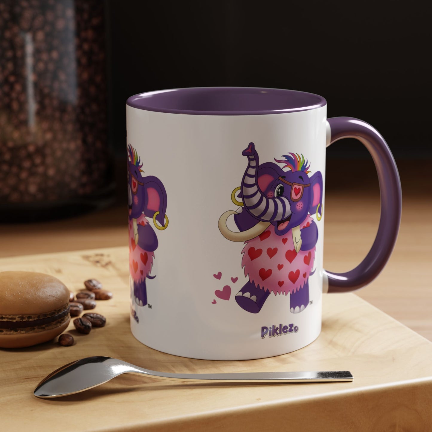Piklez™ Accent Coffee Mug (11oz & 15oz) – "Full of Love!" Graphic | Smile Universe Collection