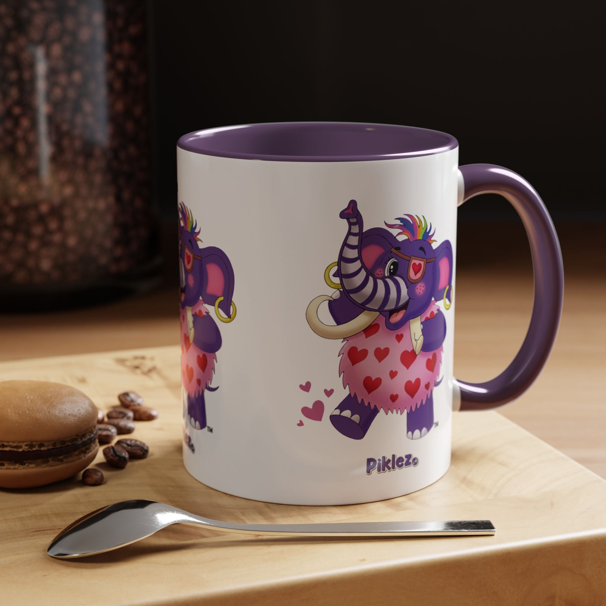 Piklez™ Accent Coffee Mug (11oz & 15oz) – "Full of Love!" Graphic | Smile Universe Collection