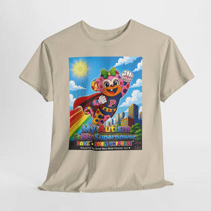 Panz™ Unisex Heavy Cotton™ Tee – "My Autism is My Superpower" Graphic | Smile Universe Collection