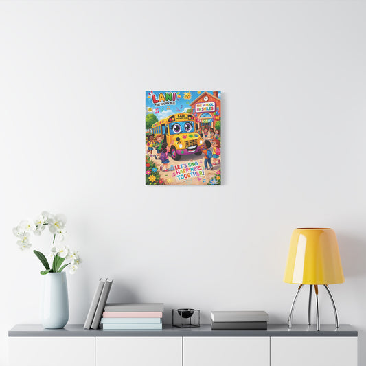 Lani™ Matte Canvas, Stretched 1.25" – "Let's Sing Happiness Together!" Graphic Wall Art