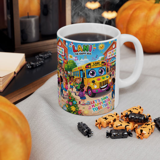 Lani™ Ceramic Mug (11oz & 15oz) – "Let's Sing Happiness Together!" Graphic