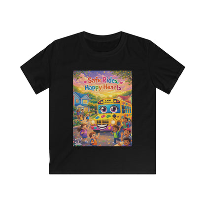 Lani™ Kids Softstyle Tee – "Safe Rides, Happy Hearts" Graphic