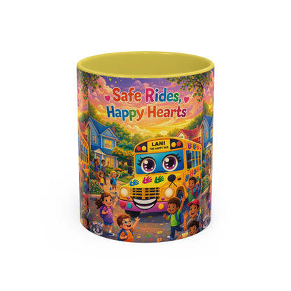 Lani™ Colorful Mug (11oz & 15oz) – "Safe Rides, Happy Hearts" Graphic