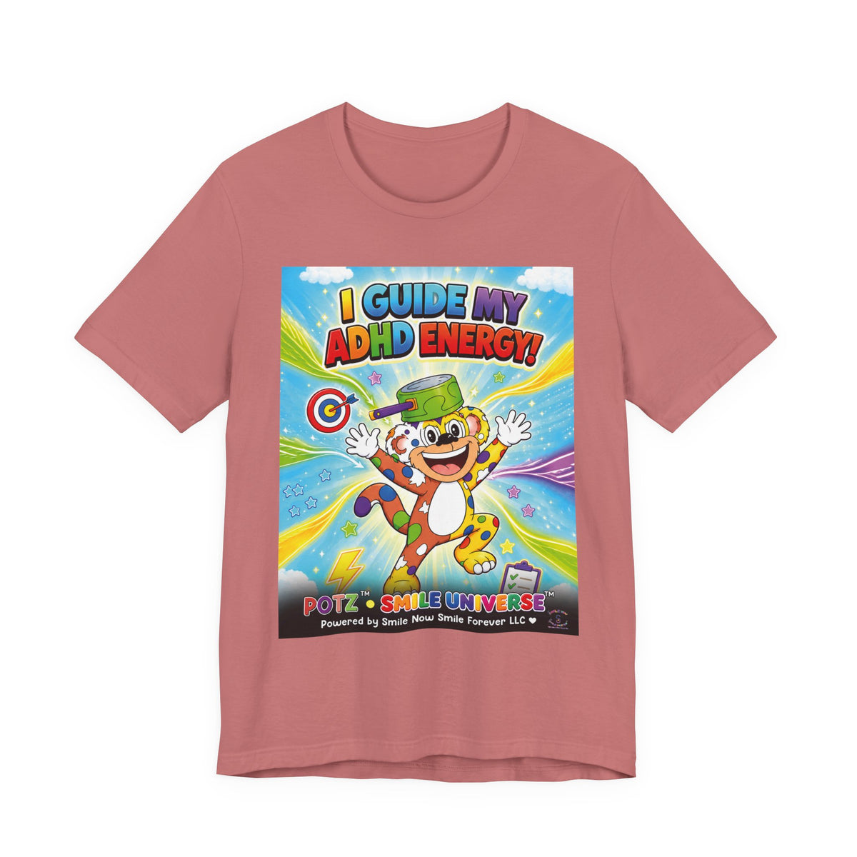 Potz™ Unisex Jersey Short Sleeve Tee – "I Guide My ADHD Energy!" Graphic Tee | Smile Universe Collection