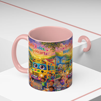 Lani™ Accent Coffee Mug (11oz & 15oz) – "Safe Rides, Happy Hearts" Graphic