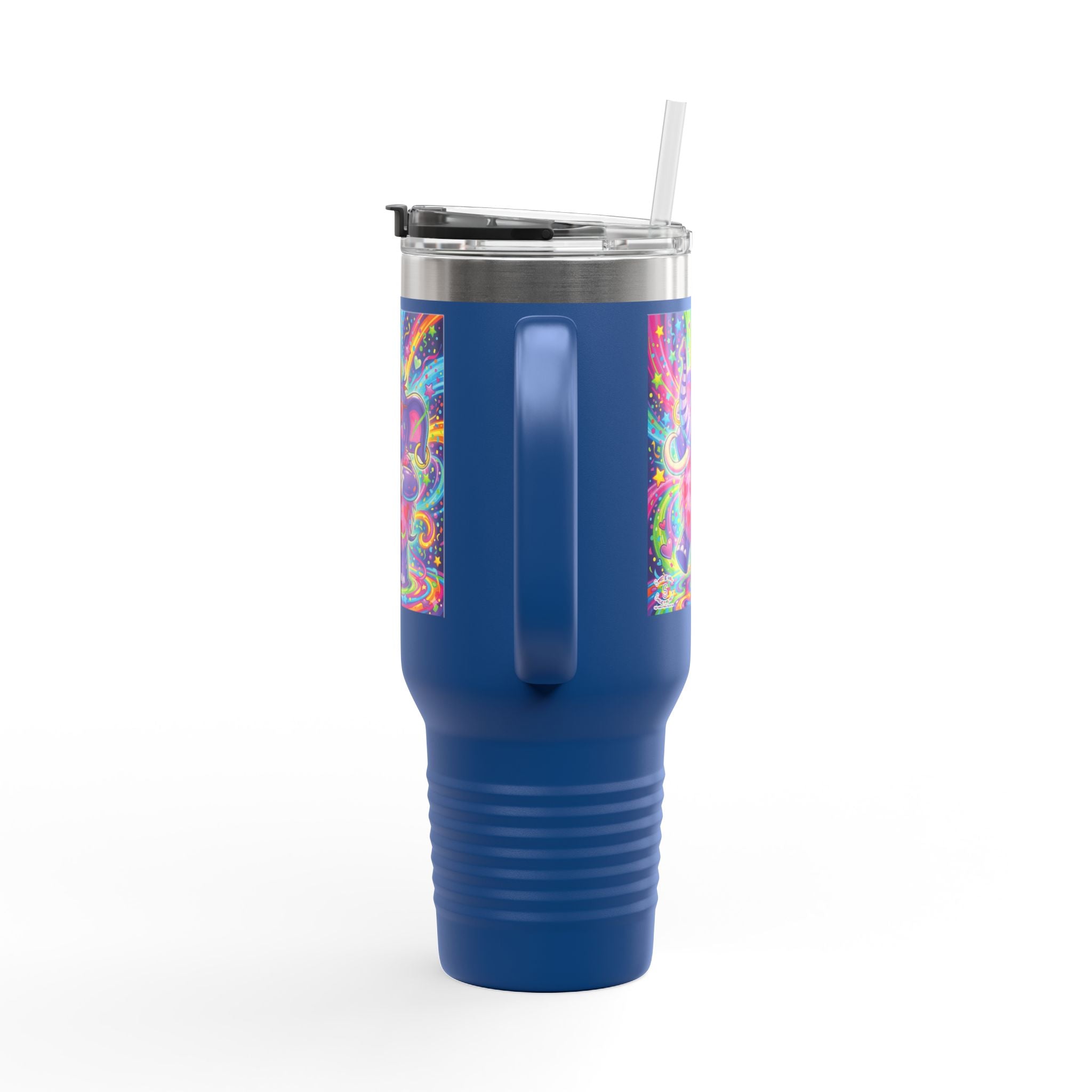 Piklez™ 40oz Insulated Travel Mug – "Born to Celebrate!" Graphic | Smile Universe Collection