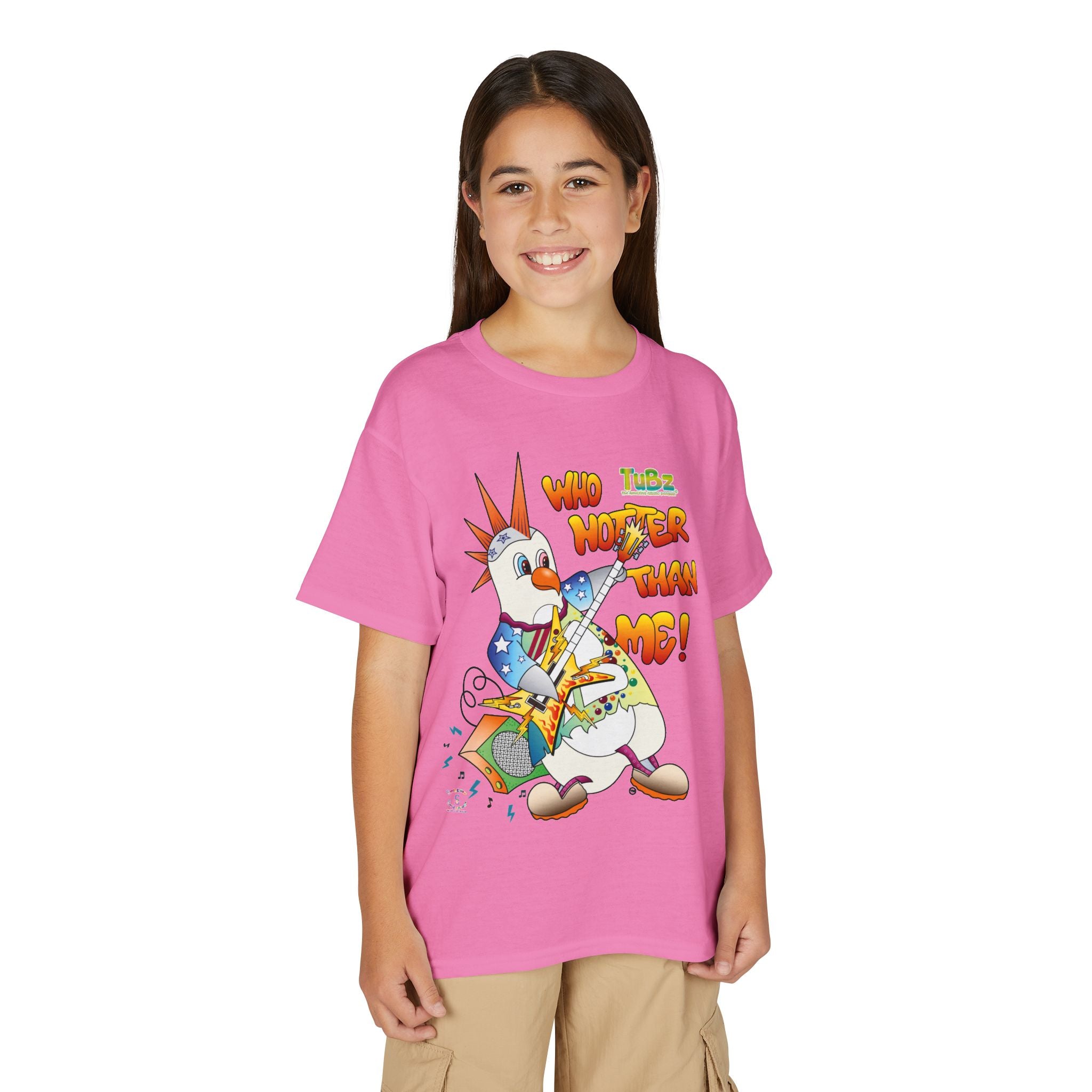 TuBz™ Rockstar Kids T-Shirt - "Who Hotter Than Me!" Graphic Tee | Smile Universe TuBz4Kidz Collection