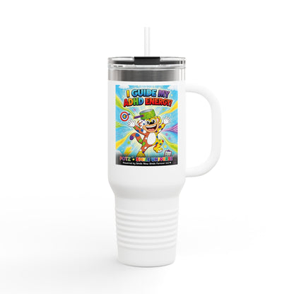 Potz™ Insulated Travel Mug 40oz – "I Guide My ADHD Energy!" Graphic Tumbler | Smile Universe Collection