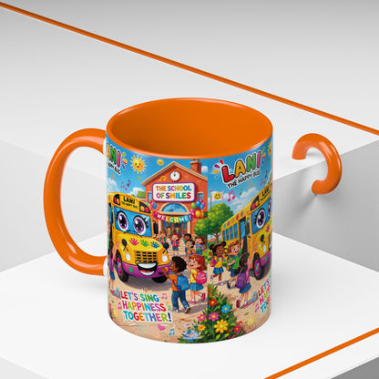 Lani™ Accent Coffee Mug (11oz & 15oz) – "Let's Sing Happiness Together!" Graphic