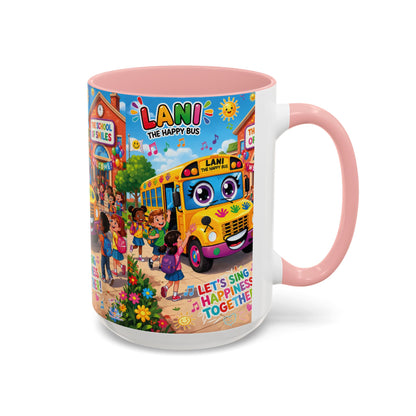 Lani™ Accent Coffee Mug (11oz & 15oz) – "Let's Sing Happiness Together!" Graphic