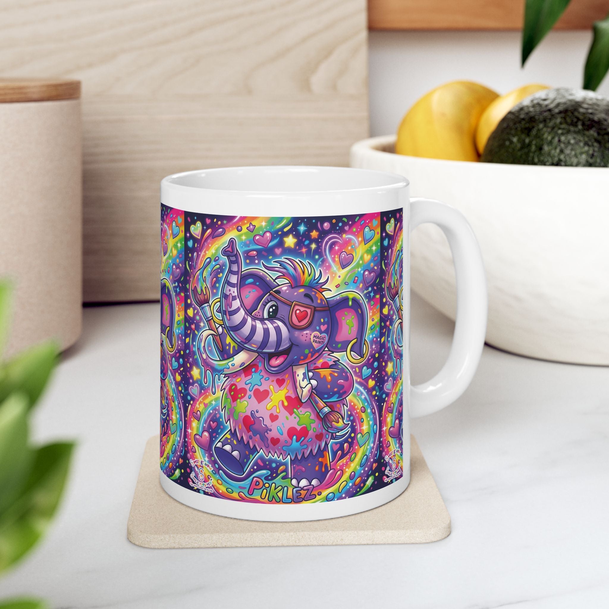 Piklez™ 11oz Ceramic Mug – "Magic Paint!" Graphic | Smile Universe Collection