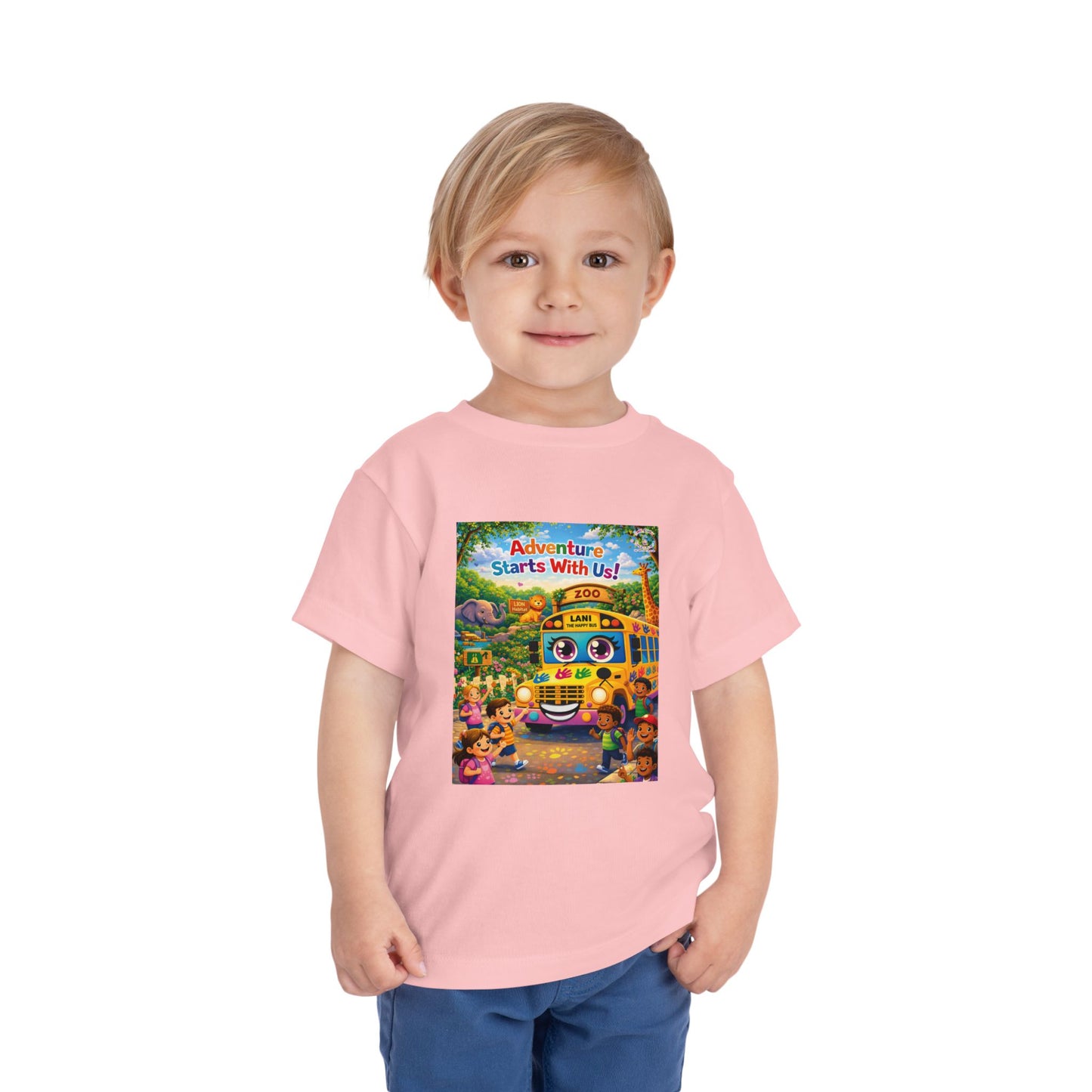 Lani™ Toddler Short Sleeve Tee – "Adventure Starts With Us!" Graphic