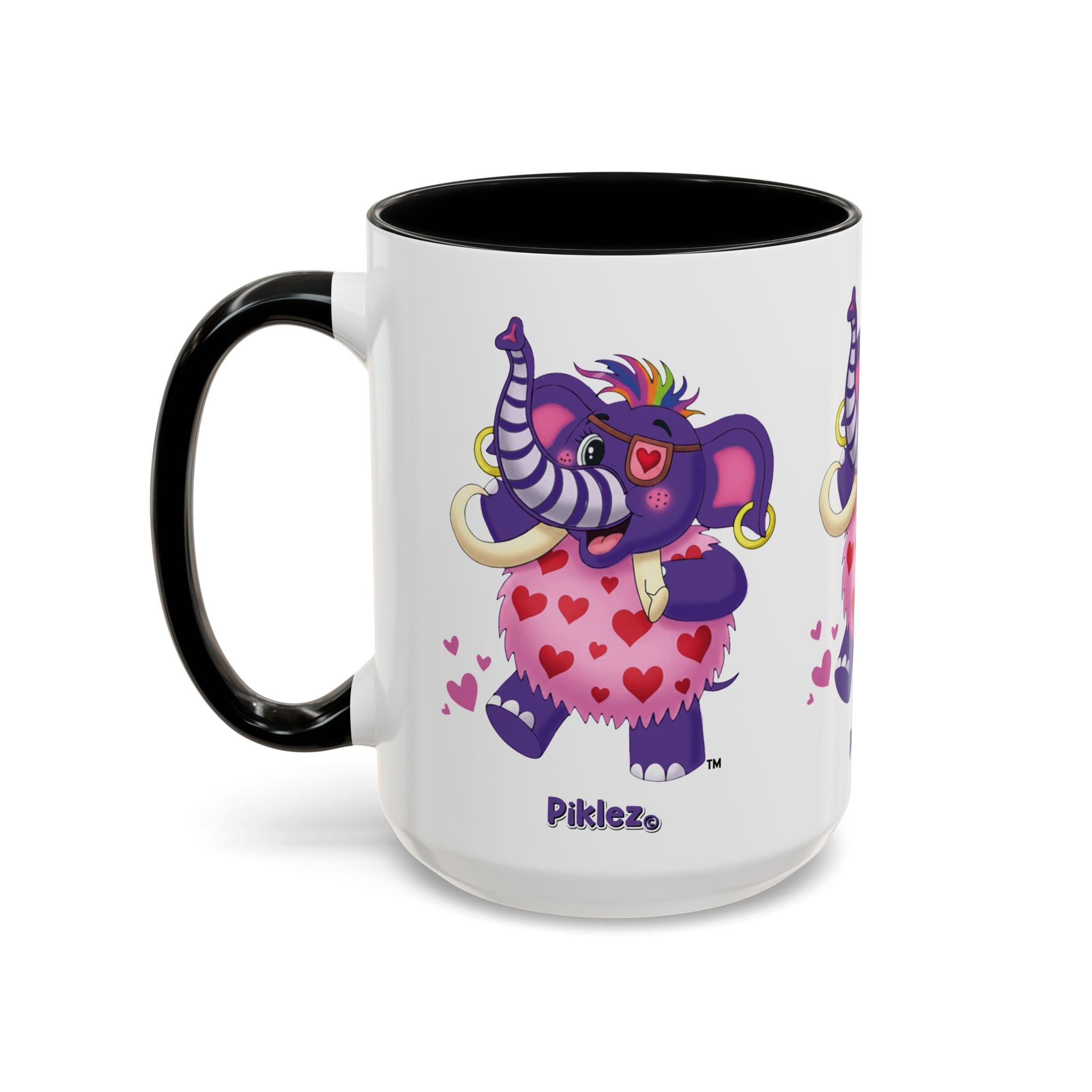 Piklez™ Accent Coffee Mug (11oz & 15oz) – "Full of Love!" Graphic | Smile Universe Collection