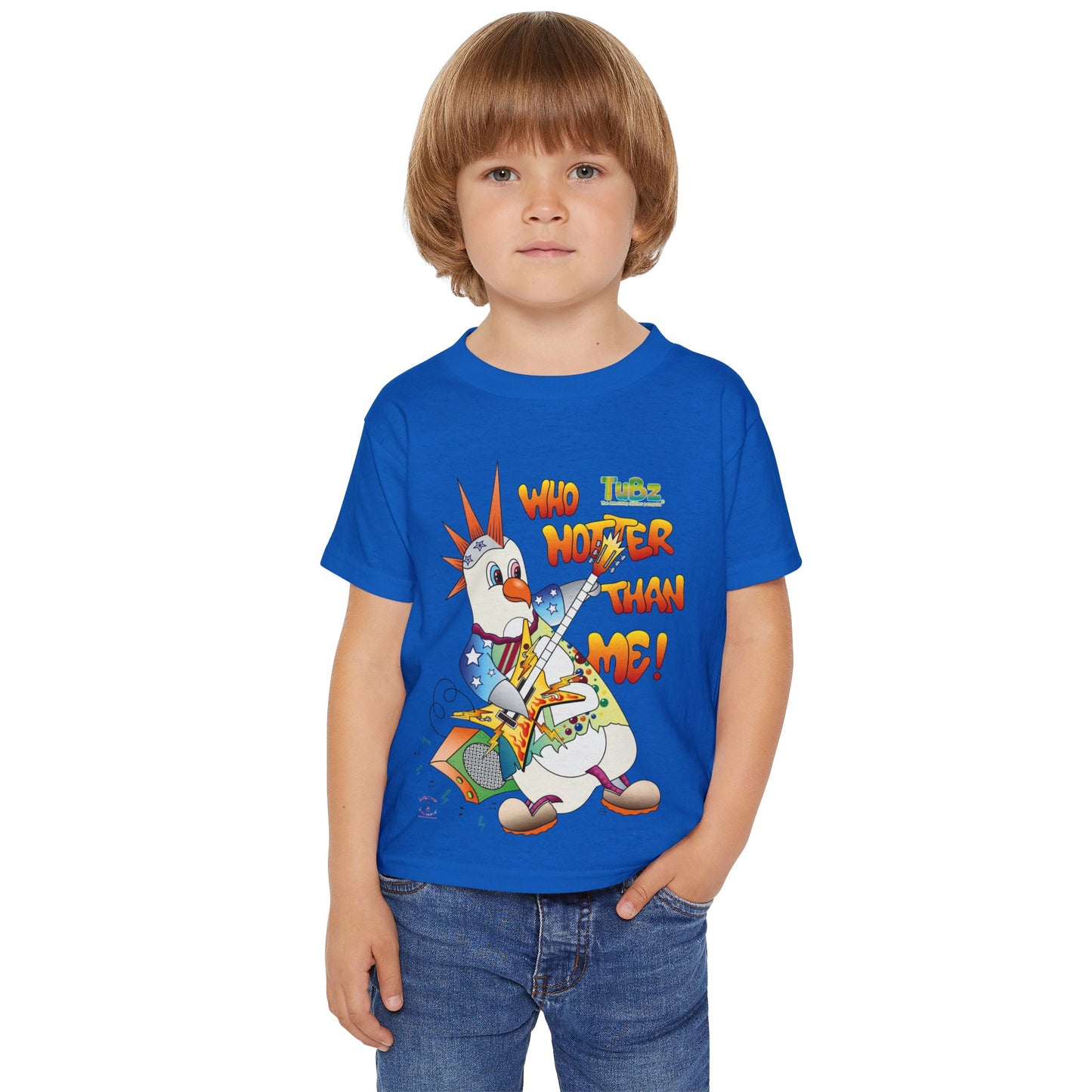 TuBz™ Rockstar Kids T-Shirt - "Who Hotter Than Me!" Graphic Tee | Smile Universe TuBz4Kidz Collection