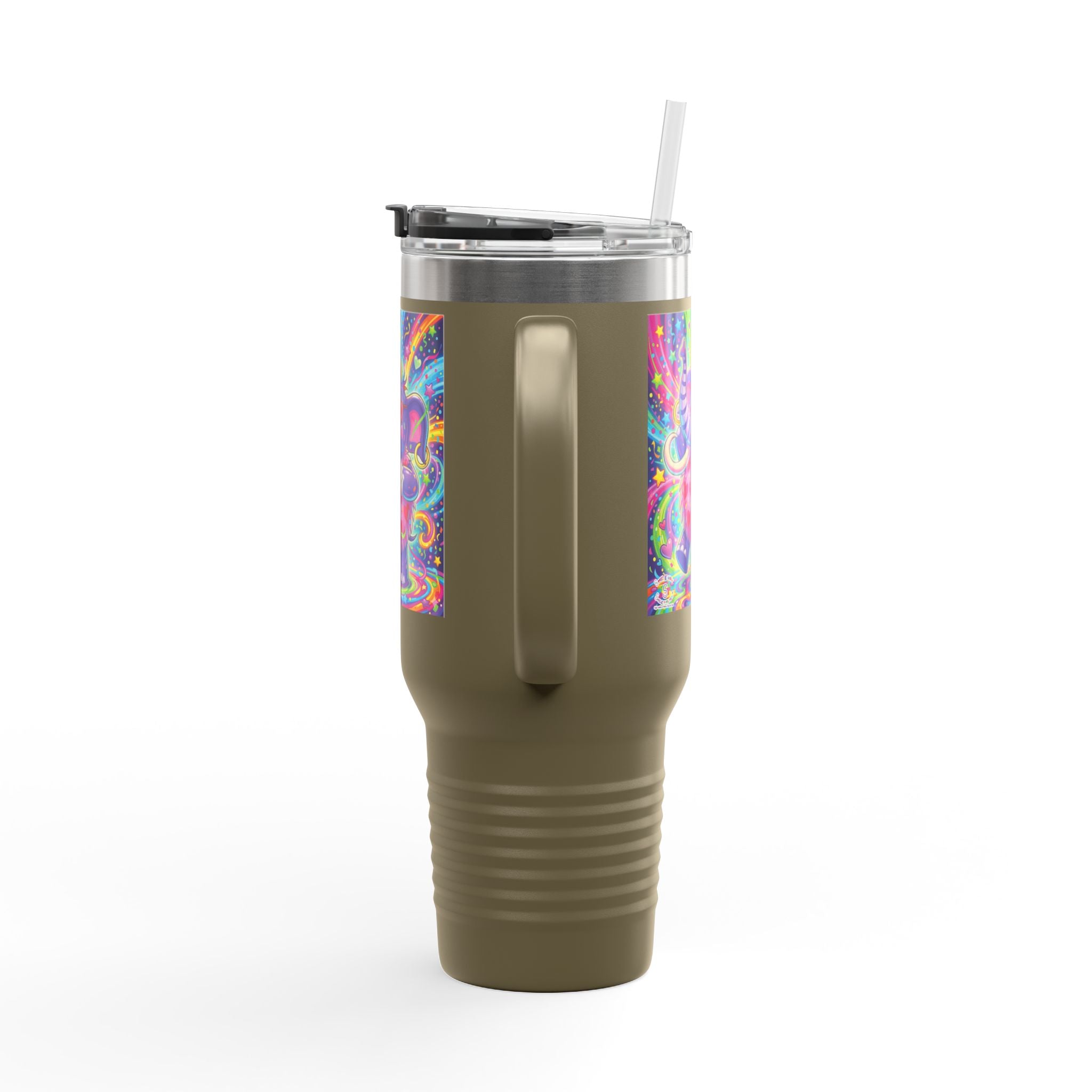 Piklez™ 40oz Insulated Travel Mug – "Born to Celebrate!" Graphic | Smile Universe Collection