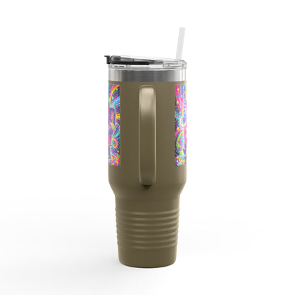 Piklez™ 40oz Insulated Travel Mug – "Born to Celebrate!" Graphic | Smile Universe Collection