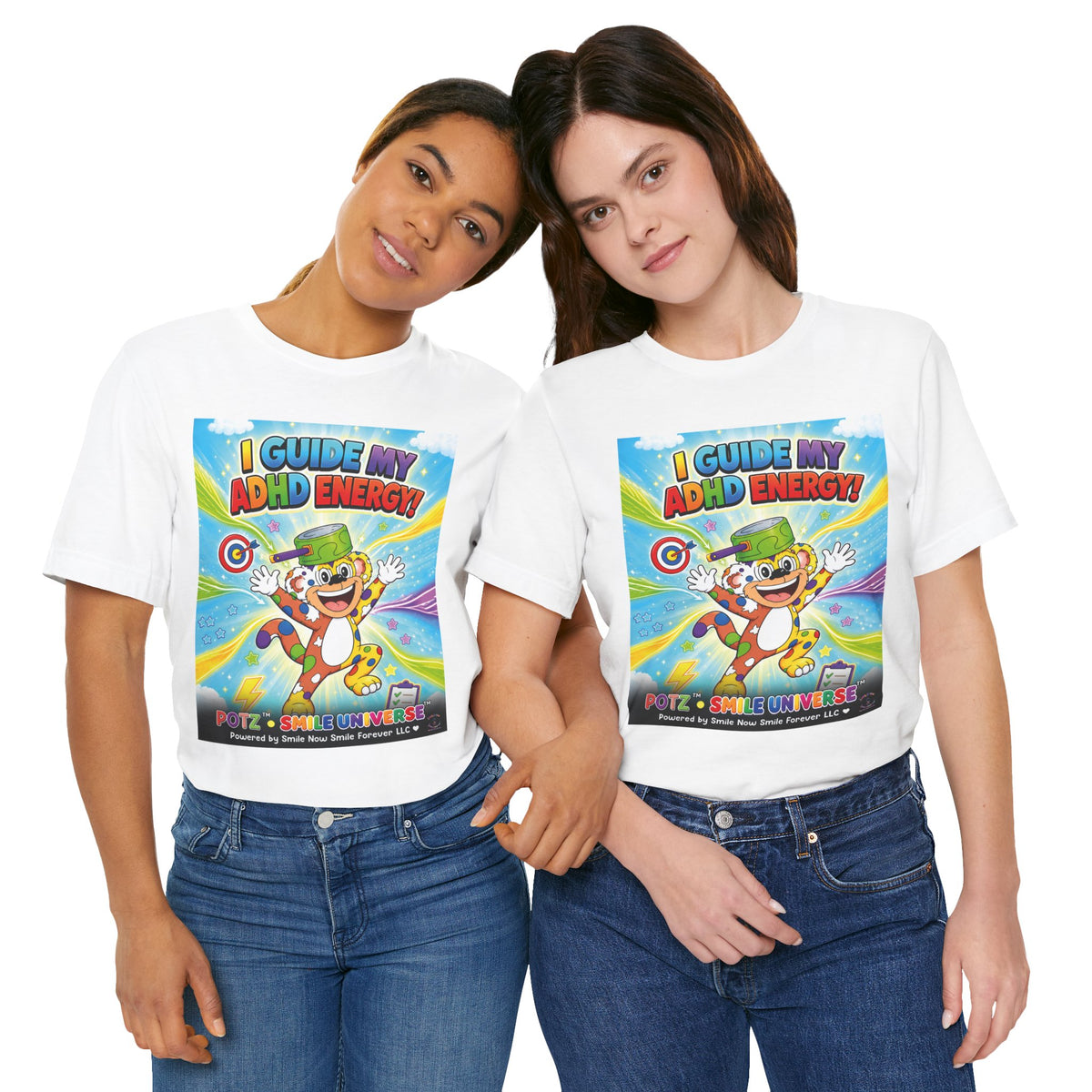 Potz™ Unisex Jersey Short Sleeve Tee – "I Guide My ADHD Energy!" Graphic Tee | Smile Universe Collection