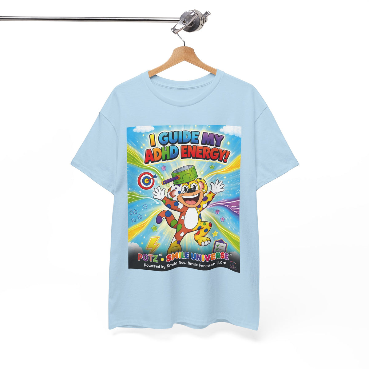 Potz™ Unisex Heavy Cotton™ Tee – "I Guide My ADHD Energy!" Graphic Tee | Smile Universe Collection