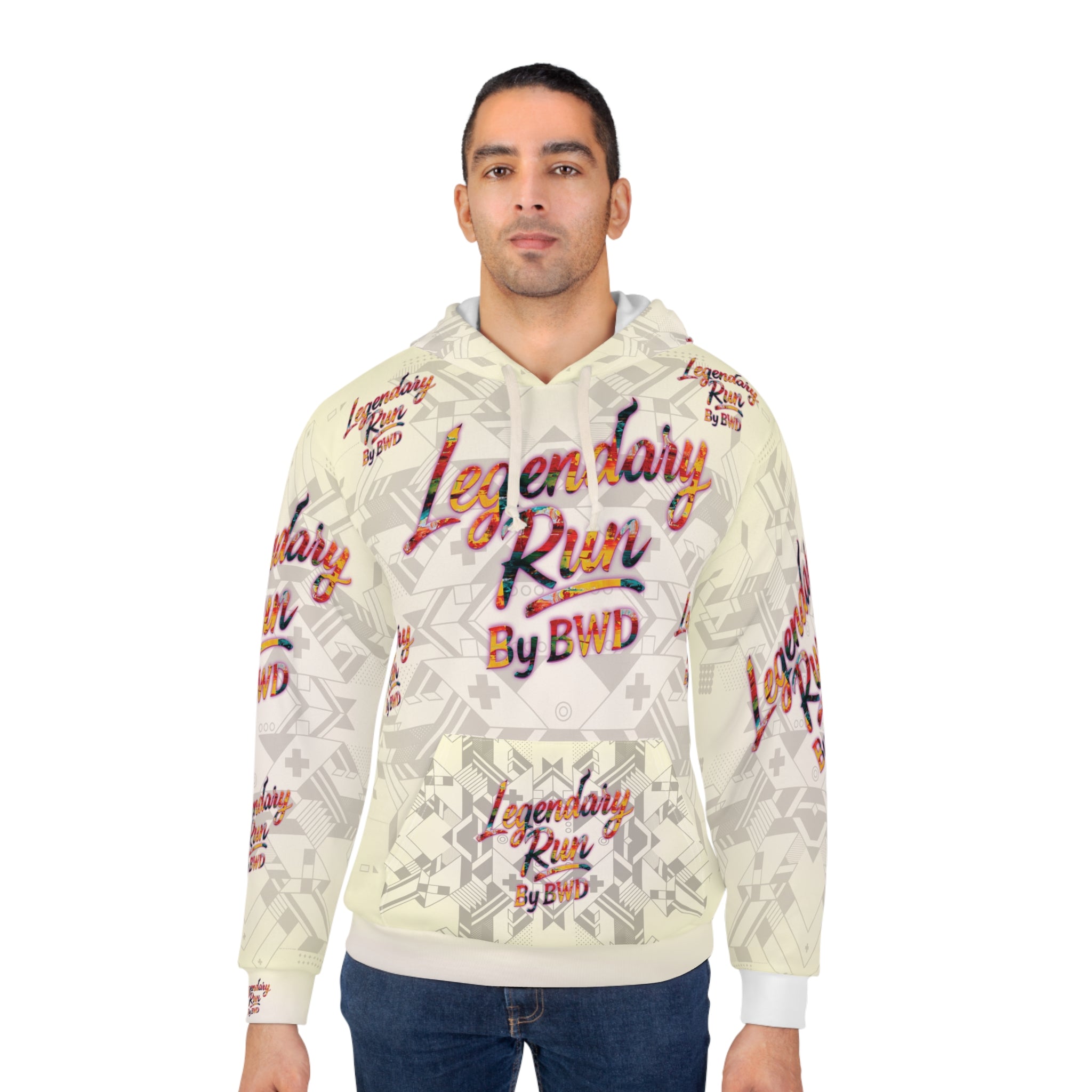 Legendary Run All-Over Print Hoodie — Pullover