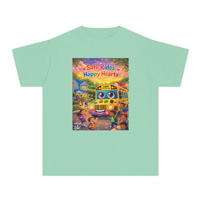 Lani™ Youth Midweight Tee – "Safe Rides, Happy Hearts" Graphic