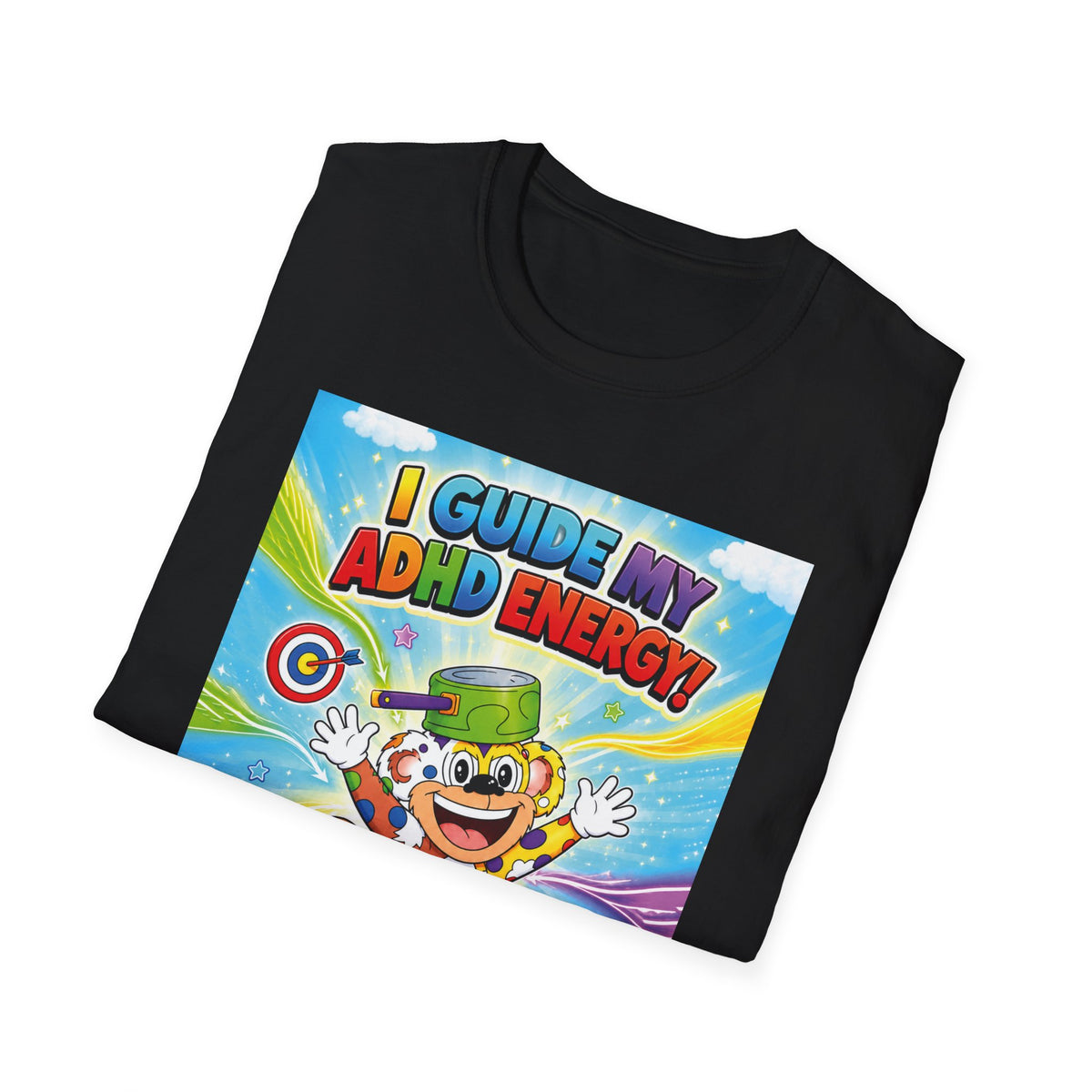 Potz™ Unisex Softstyle T-Shirt – "I Guide My ADHD Energy!" Graphic Tee | Smile Universe Collection