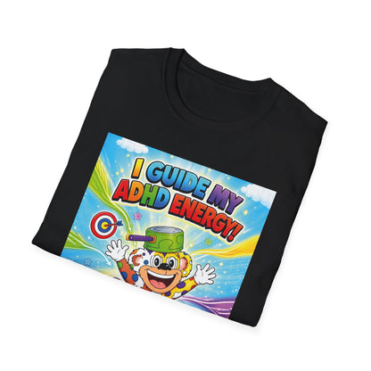 Potz™ Unisex Softstyle T-Shirt – "I Guide My ADHD Energy!" Graphic Tee | Smile Universe Collection