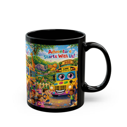 Lani™ Black Mug (11oz & 15oz) – "Adventure Starts With Us!" Graphic