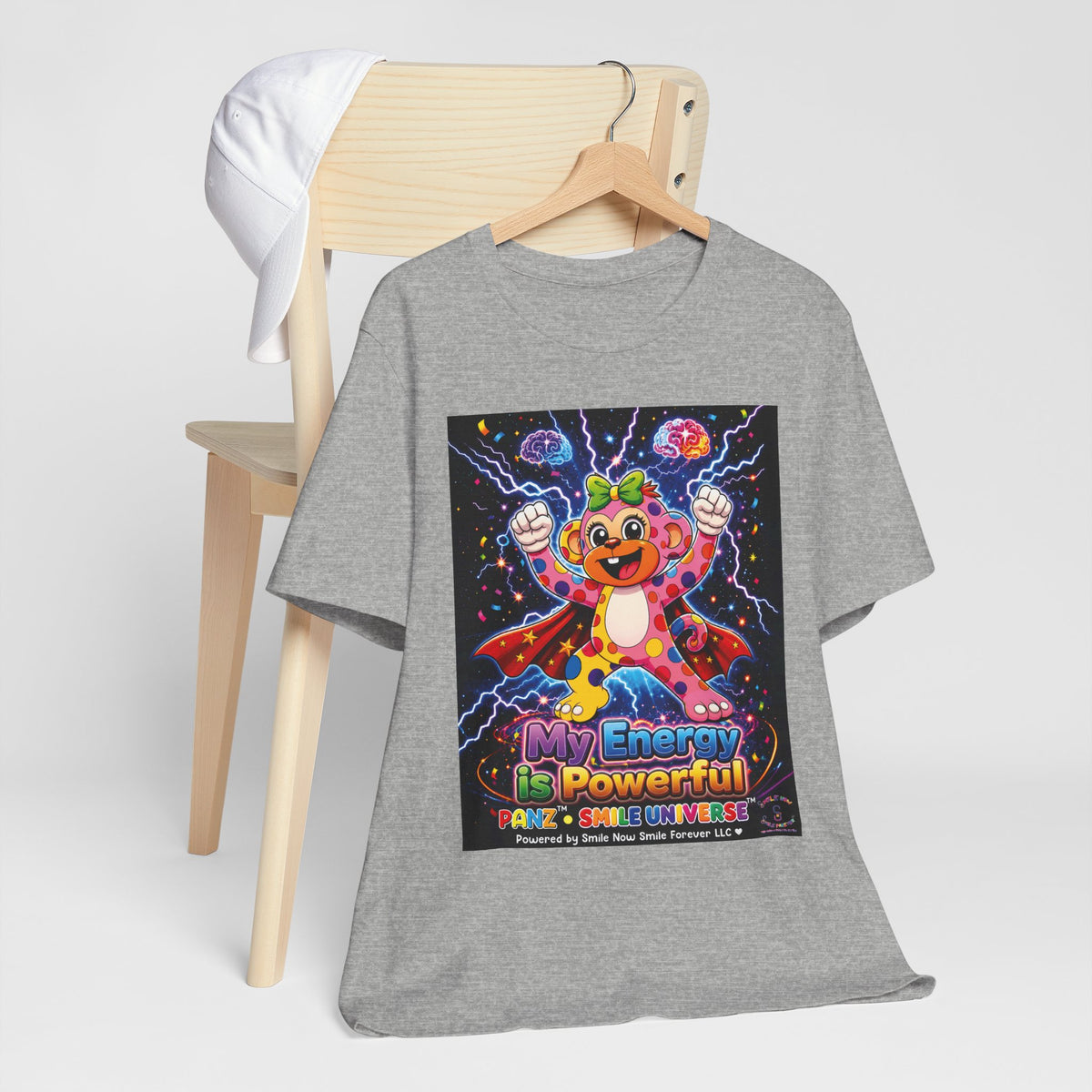 Panz™ Unisex Jersey Short Sleeve Tee For Adult– "My Energy is Powerful" Graphic Tee | Smile Universe Collection