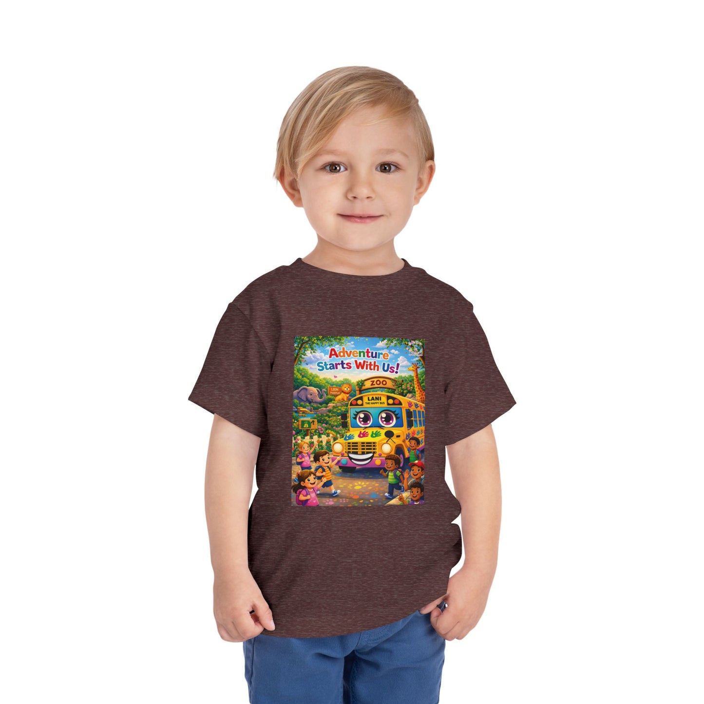 Lani™ Toddler Short Sleeve Tee – "Adventure Starts With Us!" Graphic