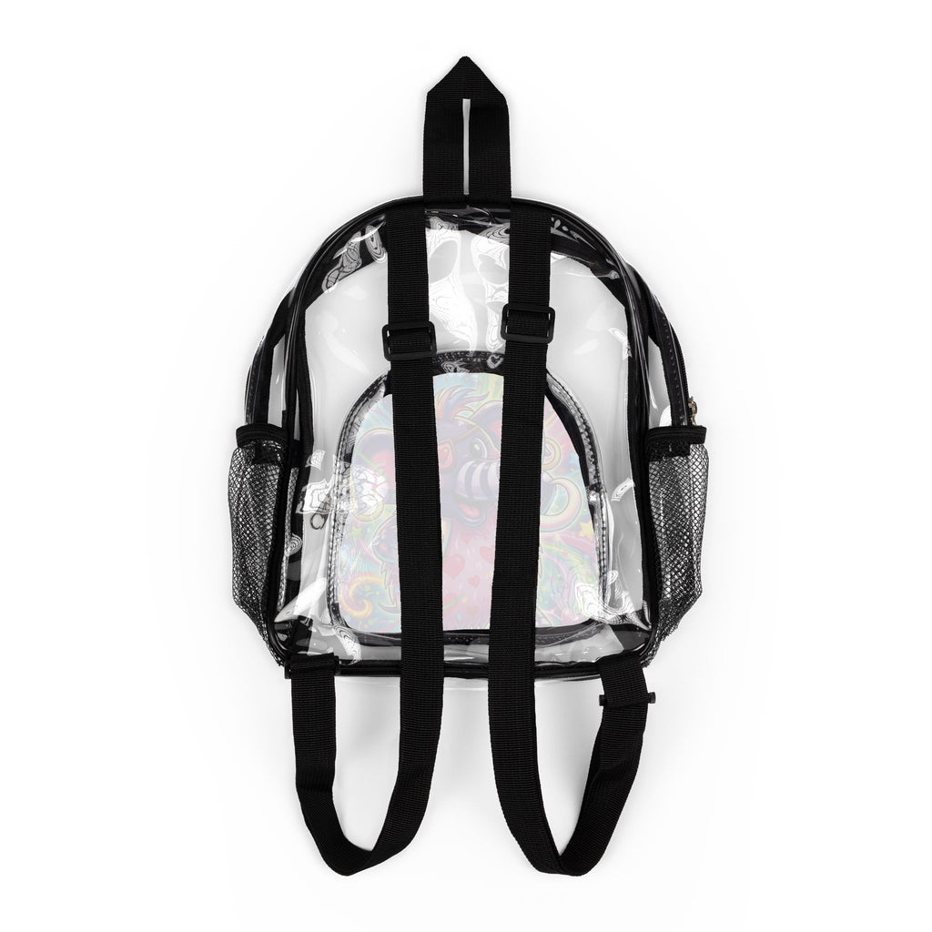 Piklez™ Clear Stadium Backpack – "Born to Celebrate!" Graphic | Smile Universe Collection