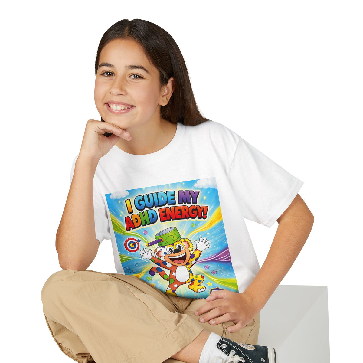 Potz™ Youth DryBlend® T-Shirt – "I Guide My ADHD Energy!" Graphic Tee | Smile Universe Collection
