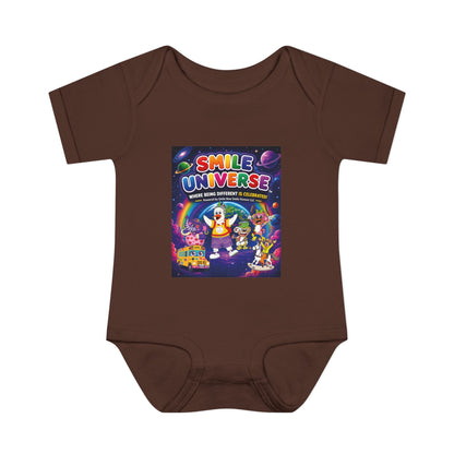 Smile Universe™ Infant Baby Rib Bodysuit – "Where Being Different is CELEBRATED!" Graphic