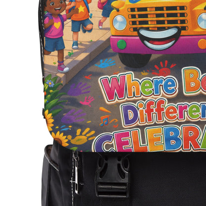 Lani™ Unisex Casual Shoulder Backpack – "Where Being Different is CELEBRATED!" Graphic