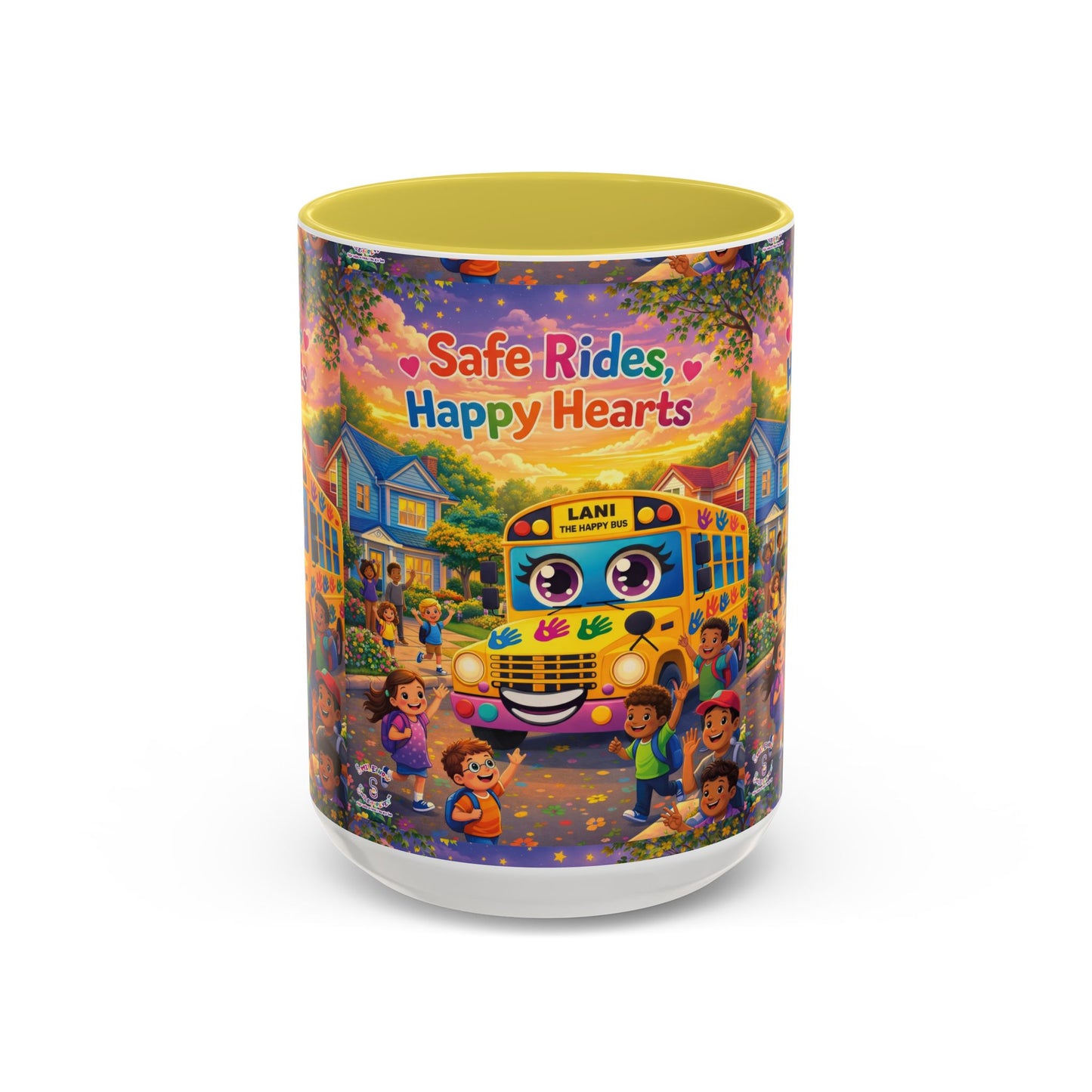 Lani™ Colorful Mug (11oz & 15oz) – "Safe Rides, Happy Hearts" Graphic