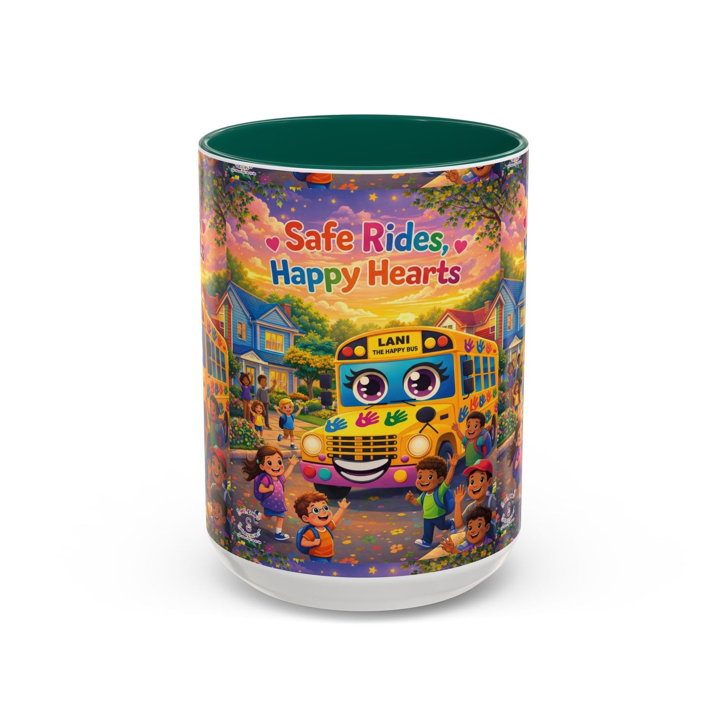 Lani™ Colorful Mug (11oz & 15oz) – "Safe Rides, Happy Hearts" Graphic