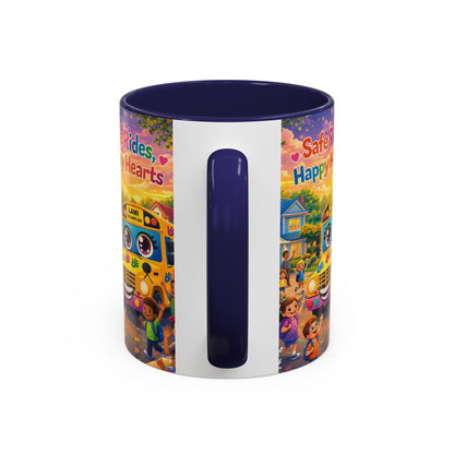 Lani™ Accent Coffee Mug (11oz & 15oz) – "Safe Rides, Happy Hearts" Graphic