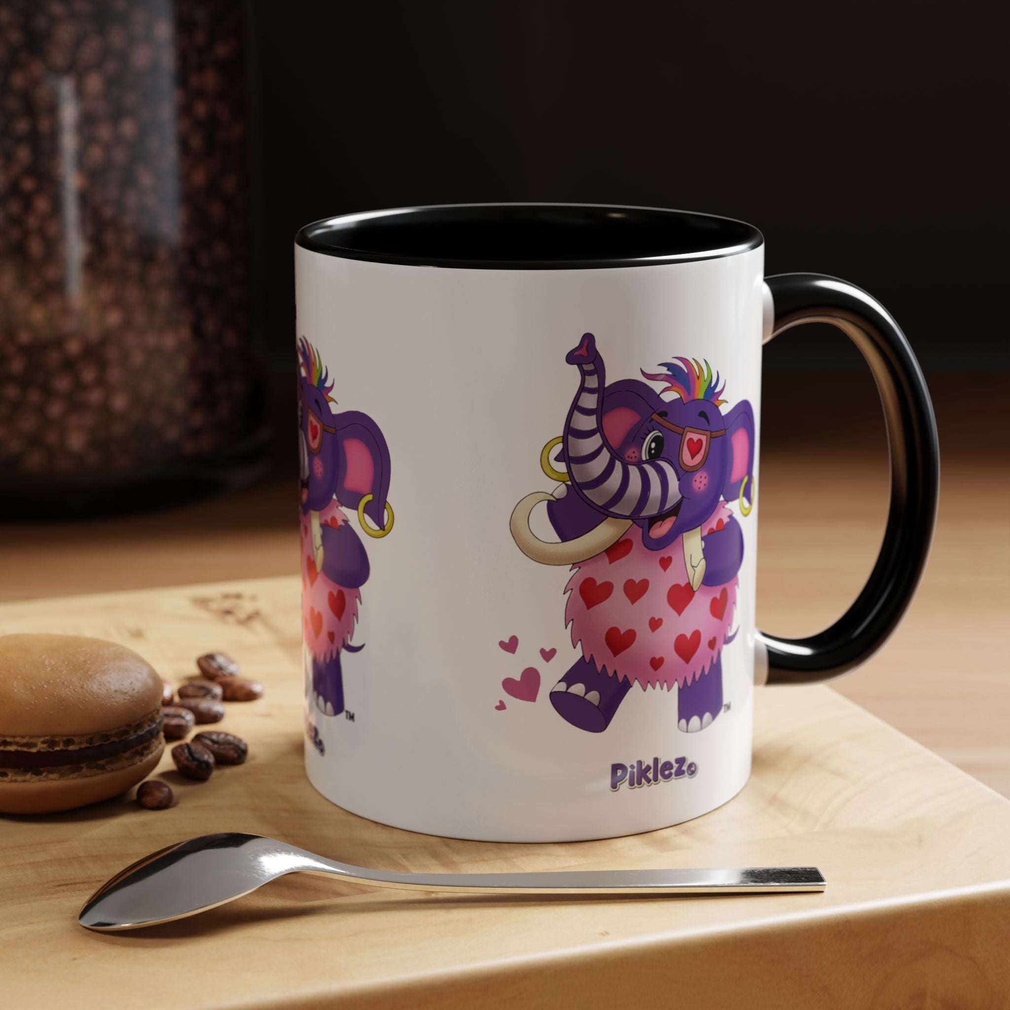 Piklez™ Accent Coffee Mug (11oz & 15oz) – "Full of Love!" Graphic | Smile Universe Collection