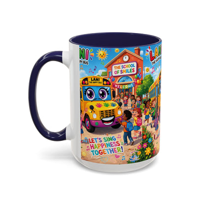 Lani™ Accent Coffee Mug (11oz & 15oz) – "Let's Sing Happiness Together!" Graphic