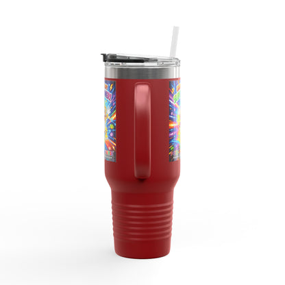 Potz™ Insulated Travel Mug 40oz – "Energy is My Superpower!" Graphic Tumbler | Smile Universe Collection