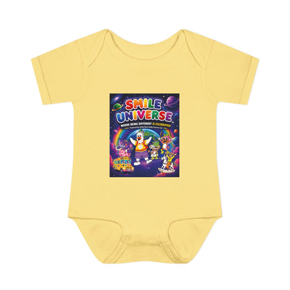 Smile Universe™ Infant Baby Rib Bodysuit – "Where Being Different is CELEBRATED!" Graphic