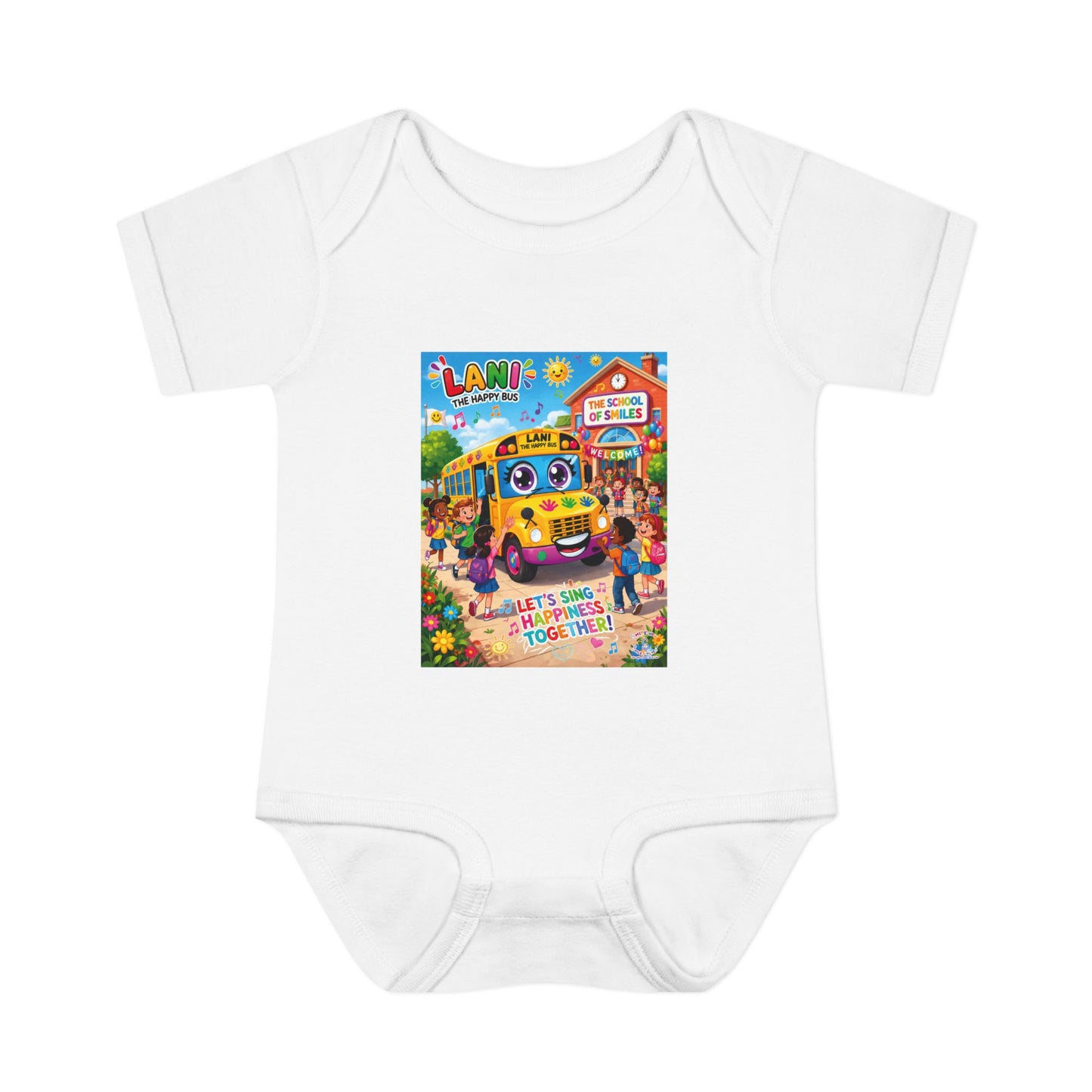 Lani™ Infant Baby Rib Bodysuit – "Let's Sing Happiness Together!" Graphic
