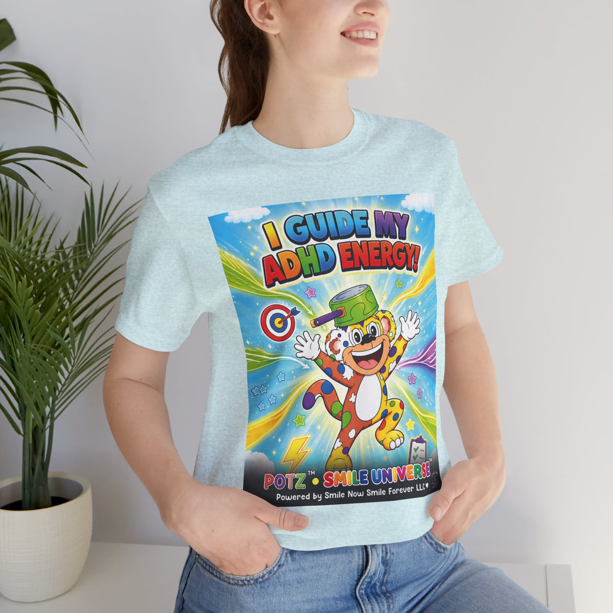 Potz™ Unisex Jersey Short Sleeve Tee – "I Guide My ADHD Energy!" Graphic Tee | Smile Universe Collection