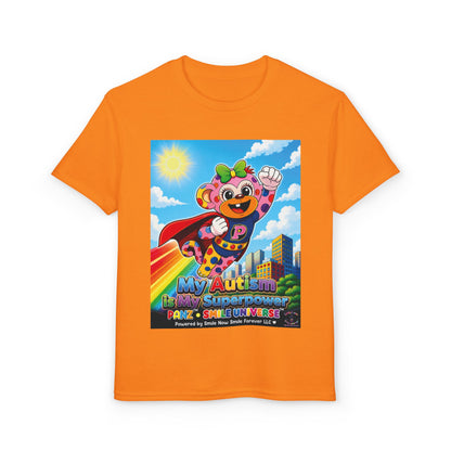 Panz™ Youth DryBlend® T-Shirt – "My Autism is My Superpower" Graphic | Smile Universe Collection