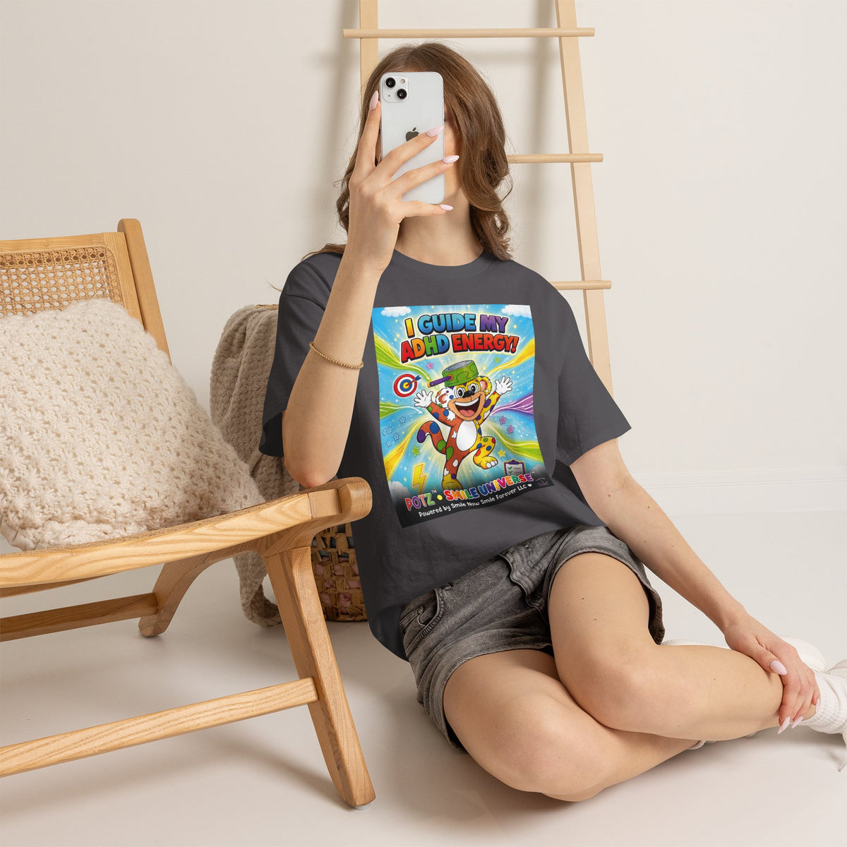 Potz™ Unisex Heavy Cotton™ Tee – "I Guide My ADHD Energy!" Graphic Tee | Smile Universe Collection