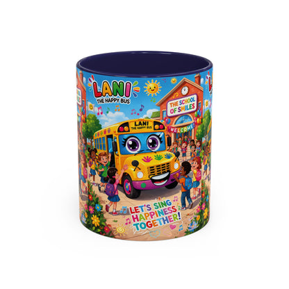 Lani™ Accent Coffee Mug (11oz & 15oz) – "Let's Sing Happiness Together!" Graphic