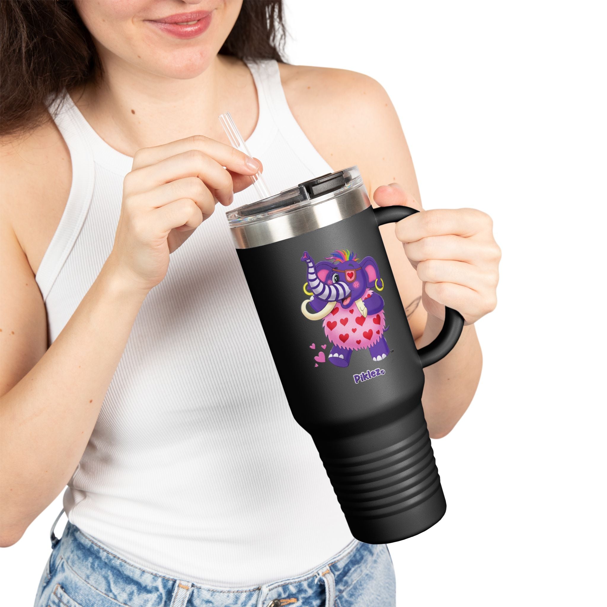 Piklez™ 40oz Insulated Travel Mug – "Full of Love!" Graphic | Smile Universe Collection