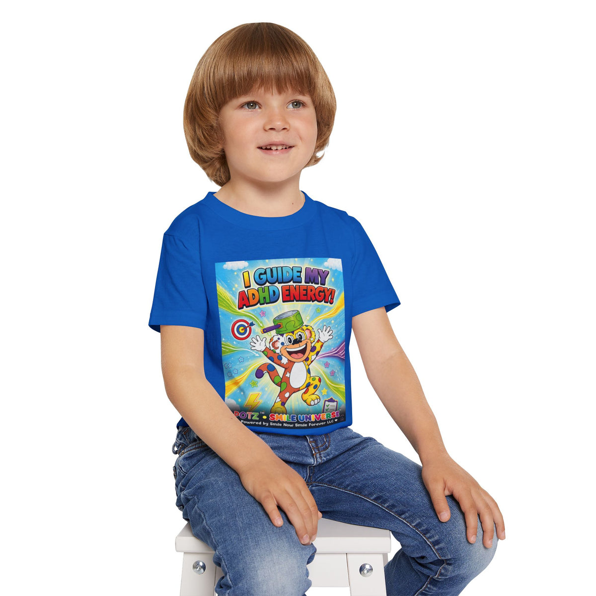Potz™ Heavy Cotton™ Toddler T-Shirt – "I Guide My ADHD Energy!" Graphic Tee | Smile Universe Collection