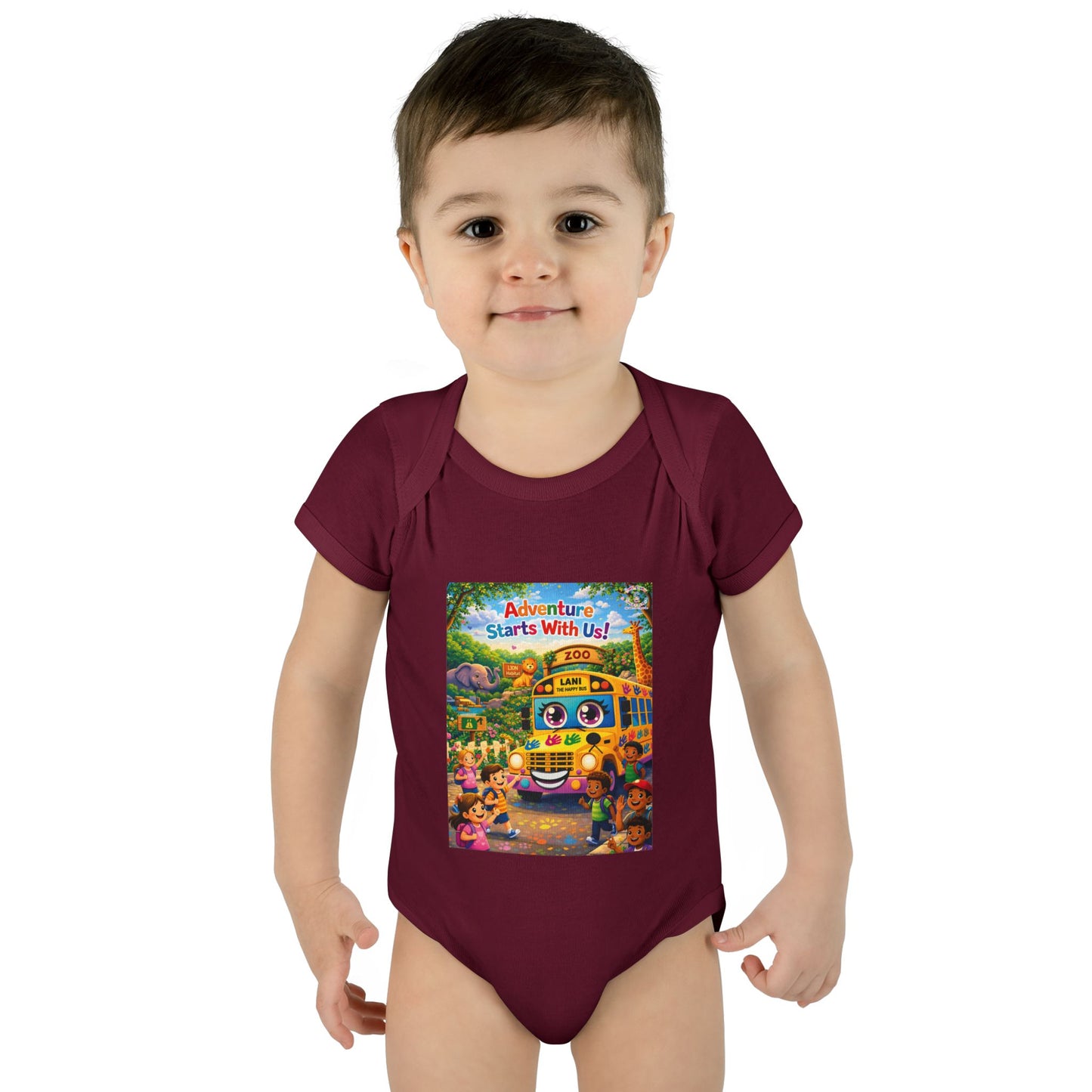 Lani™ Infant Baby Rib Bodysuit – "Adventure Starts With Us!" Graphic