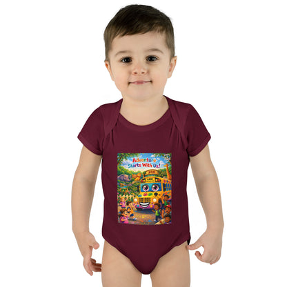 Lani™ Infant Baby Rib Bodysuit – "Adventure Starts With Us!" Graphic